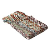 Galatée Hohe Qualität Wohndecke Plaid Bunt, Gemustert, Boho, Baumwolle, gemütliche Decke, Couchdecke, Sofadecke, Schlafdecke, Tagesdecke Wohnzimmer Couch -130 * 230cm-R