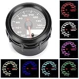 52mm Wassertemperaturanzeige mit Sensor, Auto elektronische Wassertemperaturanzeige Temperaturanzeige, 7 Farben LED-Anzeige U