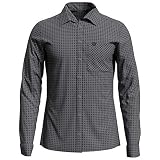 Odlo Herren Nikko Langarm-Hemd, Graphite Grey Concrete Grey-Check, XXL