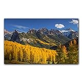 Leinwanddrucke Herbst Wald Berglandschaft Wandkunst Gemälde Bild Poster Wohnzimmer Schlafzimmer Home Wall Decor 70x140cm (70x140cm) R