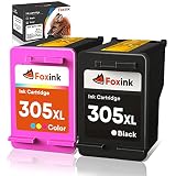 FOXINK 305XL Kompatibel mit hp 305 druckerpatronen Multipack 305 XL schwarz und Farbe für HP Deskjet 2720e 2720 2710 2710e 2721e 2724 Plus 4120 Envy 6020e 6020 6032 6030 6010 Pro 6420 6432 Druck