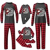 Weihnachtspyjama Familie Set Baumwolle Warm Schlafanzug Damen Herren Jungen Mädchen Weihnachtsbaum Druck Pyjama Kostüm Hausanzug Nachthemd Weihnachtspyjama Weihnachtspulli Weihnachtskleidung