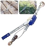 Aocay Handseilwinde Greifzug, Tragbar Ratsche Spanngurt mit Seilzug und Haken, Tragbar Power Puller für Mobile Schwere Ausrüstung, Seilwinde Anti-Umkehr-Design, Zugkraft: 1/2/3/4 T