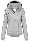 Sublevel Damen Herbst Winter Jacke Parka Mantel Winterjacke Outdoor B167 [B167-Hellgrau-Muster-Gr.M]