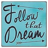 DKISEE Holzschild 'Follow That Dream', 40,6 x 40,6 cm, Bauernhaus, rustikales Holzschild, Wandkunst, Dekoration für Schlafzimmer, Wohnzimmer, Büro, Zuhause, xi4729