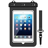 Yokata wasserdichte Tasche Universal Schutztasche Wasserfeste Taschen Transparent Schutzhülle für Tablet iPad, iPhone 6/6S/7/8/X, Samsung Galaxy S6/S7/S8/S9/S8 Plus/S9 Plus usw. bis 8 Zoll - Schw