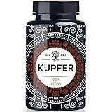 DiaPro® Kupfer 365 Hochdosierte Kupfer-Tabletten mit 2 mg Kupfer pro Tablette aus Kupfer-Gluconat 365 Stück Jahresvorrat 100% Vegan Laborgeprüft Hergestellt in D