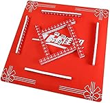 Mahjong Spielset 144 Chinesische traditionelle Mahjong Spiele for Hand reiben mit Aufbewahrungstasche Matte Chinese Mahjong Fliese Spiele Brettspiel for Party Entertainment ( Color : Red , Size : 42 )