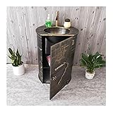 Industriestil Waschbecken Mit Unterschrank, Schmiedeeisernes Standwaschbecken Handgemachtes, Waschtisch Mit Kombination Aus Wasserhahn Und Abfluss Vintage D(Color:Vintage Säulenwaschbecken aus Bronze)