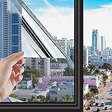 Syshwden Fensterfolie Spiegelfolie Selbsthaftend Fenster Sichtschutz Energiesparende Reflektierende Wärmeisolierung UV-Schutz für Innen oder außen Wohnzimmer Büro Silber (Silber, 40*400 cm)