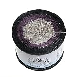 (74,00€/kg) LiLu´s Farbverlaufsgarn Maleficent 200g - 1000m - Anthrazit außen - 3 Fädig Bobbel Strickwolle Häk