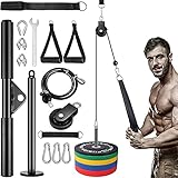 KOVEBBLE Handgelenk Trainer, LAT Pulldown und Heavy Duty Lift Seilzugsystem， Arm Blaster, Muskelkraft Blaster Übungsgerät mit für Bizeps-Curls, Trizeps Verlängerungen Fitness Gewichte, Grip Work