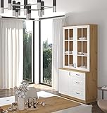 Küchenbuffet Stilo 100 cm Esszimmer Landhaus Weiss Eiche Artisan Buffet Kü