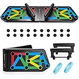 OneAmg Push Up Rack Board，13 in 1 Liegestützgriffe Faltbare und Tragbare Fitnessgeräte Krafttraining und Muskelbesitz Liegestütze Brett für Fitnessstudio/Haushalt/Mann und F