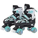 Apollo Super Quad X Pro, verstellbare LED Rollschuhe, ideal für Kinder, komfortable, größenverstellbare Roller Skates für Mädchen und Jung