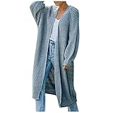 Eaylis Damen Pullover mit offener Vorderseite Strickmantel Tie-Dye Langarm Cardigan, Günstiges Plüsch/Teddy/Warm Hoodie Pullover Jacken Strickjacke Kapuzenjacke mit Tasches Einfarbig Fleecejack