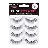 DYAFIN 3D Falsche Wimpern, Multipack Künstliche Wimpern Handgemachte Leichte Wimpern Natürliche Suchen Full Cover Kein Kleber, Geeignet für die Arbeit/Dating/Party