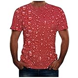 Geilisungren Herren Modern Gitarre Flamme 3D Druck Lustig T-Shirt Basic Rundhalsausschnitt Oberteile Sommer Männer Lose Atmungsaktiv Weich Bequem Kleidung Bluse Top