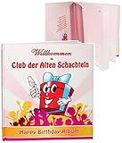 alles-meine.de GmbH Geburtstag -  Willkommen im Club der Alten Schachteln  - Erinnerungsalbum / Fotoalbum - Gebunden zum Einkleben & Eintragen - Album & Erinnerungsbuch - Fotob