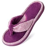 Wishcotton Damen Memory Foam Zehentrenner, verstellbare Terry gemütliche Spa Flip Flop