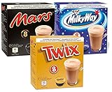 Hot Chocolate Pods 3 Sorten - Mars, Twix, Milky Way - geeignet für Dolce Gusto (3x8 Kapseln)