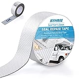 Kohree Wasserdichtes Butyl Klebeband Aluminium, 50mm x 5m Abdichtband Selbstklebend Wasserdicht Einseitig Dichtband für Abdichten und Befestigen Pool Loch Rohr Dach Fenster Bootsabdichtung Dachleck