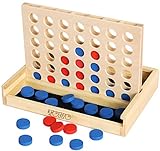 Towo Holz 4 in einer Reihe Spiel-klassisches Strategie-Spiel für Erwachsene Kinder-Connect das 4 Discs von gleicher Farbe in einer Reihe-Reisen Familie Brettspiele Spielzeug Geschenk für 6 J