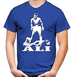 Muhammad Ali Männer und Herren T-Shirt | Boxing Boxer Cassius Clay The Greatest | M1 (L, Blau)