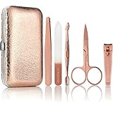 Lily England Maniküre Set - Luxus 5-teiliges Nagelset Pediküre Maniküreset mit Reise Etui für Damen, Roség