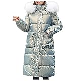 Damen Kapuzen Glänzend Daunenweste Mantel Winter Leichte Lange Schlanke Weste Jacke Ärmellose Tragbare Fellkragen Steppweste Für Damen Winddichte Packbare Oberteile Warmer Daunenmantel mit T