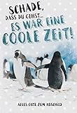KE Karte zum Abschied - Klapp-Karte für Arbeits-Kollegen - Auf Wiedersehen - Abschieds-Karte mit Umschlag - Format DIN B6 - Motiv: Ping