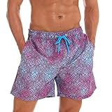 Quick Dry Sommermens Strand Board Shorts Briefs for Männer Badehose Badeshorts Beach Wear Seaside (Color : Diamond, Size : XL)