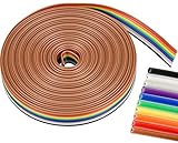 ZHENA Flachbandkabel 10 polig 6M, Flachbandkabel idc Draht 10 pin, Regenbogenfarben Flachband Draht Kabel für Raspberry Pi Breadb