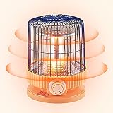 BKWJ Kleine elektrische Tischheizung, 360 ° geräuschlose Heizung, leistungsregulierbare Outdoor-Terrassenheizung, tragbare Infrarotheizung für Gartenpartys,Orang