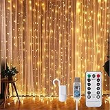 Lichtervorhang 3x3m LED Lichterkette 300 LEDs USB Vorhanglichter String Light mit 8 Modi IP65 Wasserdicht Deko für Weihnachten, Partydekoration, Innenbeleuchtung