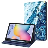 Fintie Hülle für Samsung Galaxy Tab S6 Lite, Soft TPU Rückseite Gehäuse Schutzhülle mit S Pen Halter und Dokumentschlitze für Samsung Tab S6 Lite 10.4 Zoll SM-P610/ P615 2020, Meeresb