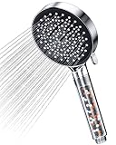 Duschkopf Regendusche Wassersparend mit Filter Duschkopf druckerhöhend, YEAUPE Duschbrause mit Filter Regendusche mit 6 Strahlarten, Handbrause Duschkopf Hochdruck (Duschkopf ohne Schlauch), C