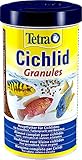 Tetra Cichlid Granules - Hauptfutter Mix für mittelgroße Cichliden, 2 verschiedene Granulate, 500 ml D