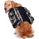 Hengu Großer Hunderucksack, Verstellbare Schultertasche Satteltasche Radtasche Hundegeschirr Rucksack Weste für Große Hunde Outdoor Reisen Wandern Camping Zelten (Mit einem Tragbare Wasserschale)