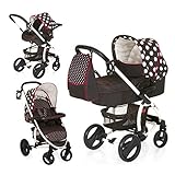 Hauck 4007923146057 Kinderwagen-Set Malibu All in One - Dots, XL, schw