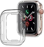 wlooo Apple Watch 40mm Series 6/5/4/SE Hülle, (2 Stück) 360° Rundum Weiche TPU Bumper Silikon Schutzhülle HD Ultradünne Stoßfest Schutz Case Cover für iWatch Serie 6 SE 5 4 40mm (40mm, Transparent)