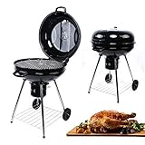 Ø 56 cm Holzkohlegrill Kugelgrill Birch Smoker BBQ XXL Grillwagen Emailliert g