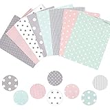 Souarts Baumwollstoff Meterware Stoffe zum Nähen Patchwork Stoffe Paket Stoffreste DIY 8 Stücke je 50 cm x 80 cm Rosa Mintgrün Rot Baumwolltuch (Mintgrün+Grau+Rosa)