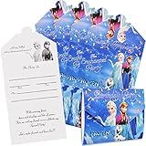 Einladungskarten Kindergeburtstag - simyron 6 pcs Einladungskarten Kindergeburtstag Kompatibel Mit Frozen Die Eiskönigin Mädchen Jungs Geburtstag