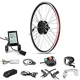 26 Zoll Ebike Umbausatz Mittelmotor 500W 36V/48V Vorderrad Hinterrad Hub Motor mit S830 Display LCD Daumengas MOTORSTEUERUNG Torque arm PAS Electrische Fahrrad Umbausatz (Vorderrad 36V26)