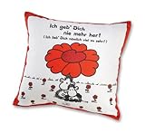 sheepworld 40854 Baumwoll Motiv Ich Geb Dich nie mehr her, Geschenk, 40 cm x 40 cm Sofa-Kissen, Mehrfarbig, 1 Stück (1er Pack)