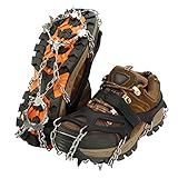 IPSXP Steigeisen, Schuhkrallen mit 26 Edelstahl Zähne Spikes Universal Anti-Rutsch Grödel für Winter High Altitude Wandern Bergsteigen auf EIS Schnee Gletscher - M