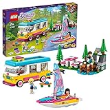 LEGO 41681 Friends Wohnmobil- und Segelbootausflug, Camping Spielzeug mit Wohnmobil und B
