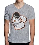 Popeye The Sailor Man Design Men's V-Neck T-Shirt Larg