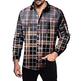 Briskorry Herren Hemd Langarm Kariert Freizeithemden Slim fit Freizeit Bügelleicht Männer Karo Hemden Holzfällerhemd langärmlig Freizeithemd für H